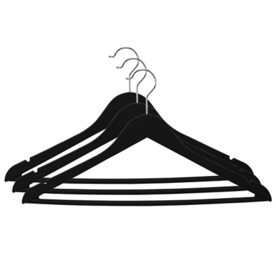 Contemporary Non-Slip Plastic Hangers, Black, large