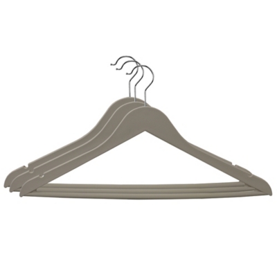 Contemporary Non-Slip Plastic Hangers, Cream, rollover