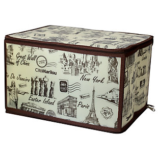 Contemporary Cities Large Zippered Storage Box, , large