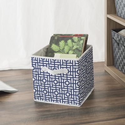 Contemporary Squared Storage Cube, Squared Navy Blue, large