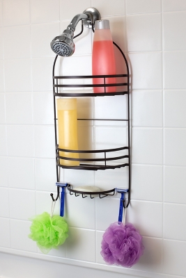 Contemporary Two Tier Shower Caddy, , large