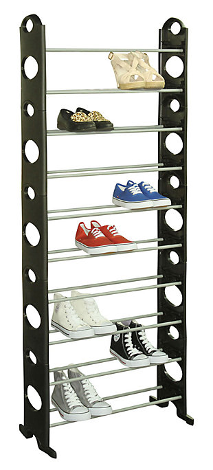 Contemporary Stackable 30-Pair Shoe Rack, , large