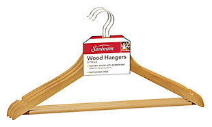 Contemporary Non-Slip Wooden Hangers (Set of 5), Natural, large