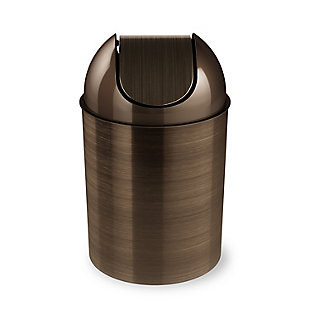 Home Accent Mezzo Swing-Top Trash Can, Brown, large