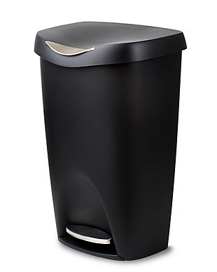 Home Accent Brim 13 Gallon (50L) Trash Can with Lid, Black/Gray, large