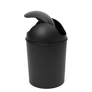 Keep your garbage discreet with this attractive trash can from Umbra. Introducing MINI Can by Umbra. MINI Can is a small and stylish trash can by Umbra that is made to fit into small spaces and underneath cabinets. Shaped like a classic garbage can with its domed, swing-top lid but petite in size, MINI Can  measures 7½ dia. x 12 ½ inches (19 dia. x 32 cm) and has a 1 ¼ gallons (5 L) capacity. Available in your choice of black or white onyx. Made from durable recycled polypropylene, this trash can is easy to care for; simply wipe it down with a damp cloth or paper towel when you need to clean it. For an adorable garbage can that will look just as good left out as it will tucked under a cabinet, order the MINI Can today. About Umbra: A global product design company providing original, modern, casual, and functional design for the home.TRASH CAN FEATURING A SWING TOP LID: The mini can takes the classic shape of garbage can with a domed, swing top lid and shrinks it down in size | MOLDED CAN: This petite molded can is made of recyclable materials and has a domed lid, that is easy to remove and keeps the garbage out of sight and bags in place | COMPACT GARBAGE CAN: Mini Can holds 1 ¼ gallons and measures 7½ dia. x 12 ½ inches, making it great for small spaces and under cabinet use