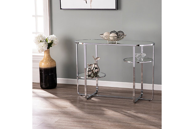 Tobye Mirrored Console Table With, Large Mirrored Console Table