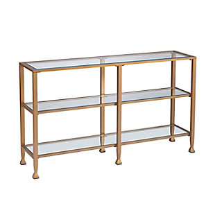 Arryn Metal/Glass 3-Tier Console Table/Media Stand - Silver, Metallic, large