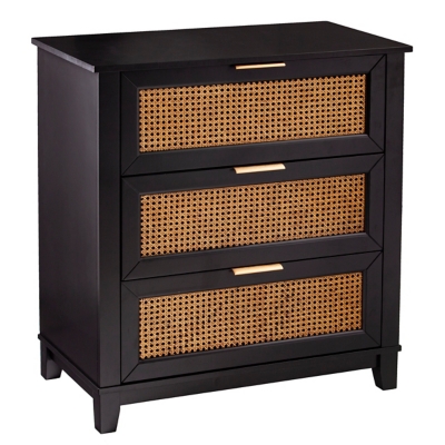 Chekshire Black 3-Drawer Storage Chest, , large