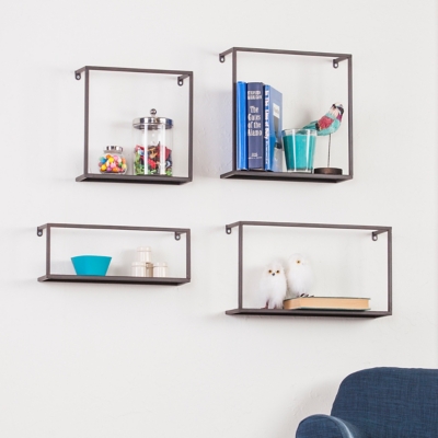 Zyther Metal Wall Shelves (Set of 4), , large