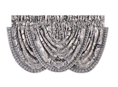 J. Queen New York Guiliana Window Waterfall Valance, Silver