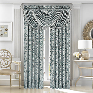 J.Queen New York Sicily - Teal 84" Window Panel Pair, Teal, large