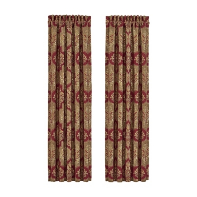 J.Queen New York Maribella 84 Window Panel Pair, Crimson