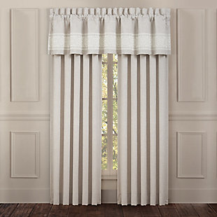 Delight in the beauty of simplicity with the J. Queen New York Lauralynn Window Straight Valance. Sporting an easy-breezy linen-like beige fabric, this window valance is beautified with an intricately detailed embroidered border. What a tasteful finishing touch for a richly understated aesthetic.Made of polyester | Straight valance | Embroidered detail | Dry clean only | Imported | Matching curtains available, sold separately