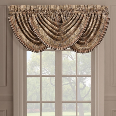 J.Queen New York Luciana - Beige Window Waterfall Valance, Beige, large