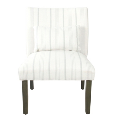 HomePop Parker Accent Chair and Pillow, White