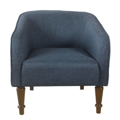 HomePop Traditional Barrel Chair - Navy Blue, Blue, large