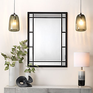 Jamie Young Chelsea Mirror in Black Metal and Beveled Glass, , rollover