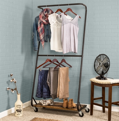 Honey Can Do Z-Frame Double Bar Garment Rack, , rollover