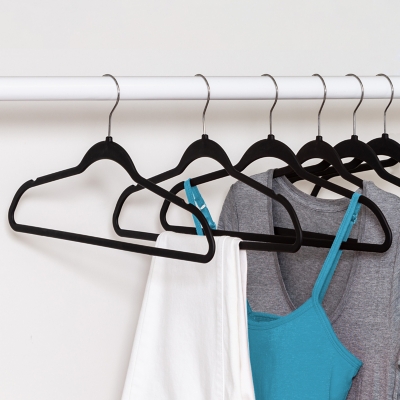 Honey-Can-Do 50-Pack Plastic Non-slip Grip Clothing Hanger (Black) in the  Hangers department at