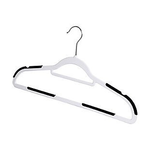Honey Can Do Slim Plastic Hanger with Rubber Grips (Set of 50), White, large