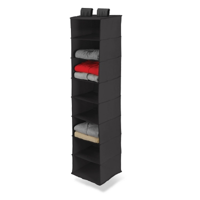 Honey Can Do Hanging Closet Organizer with Eight Shelves, Black, rollover