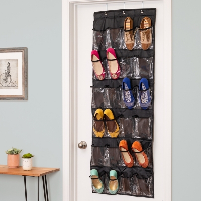 24 Grid Wall-mounted Shoes Organizer Rack Over Door Hanging Storage Holder  Rack Bedroom Closets Shoes