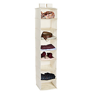 Honey Can Do Hanging Closet Organizer with Eight Shelves, Linen, large
