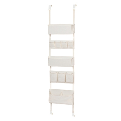 Household Essentials Canvas 10-Pocket 3-Shelf Organizer, Beige