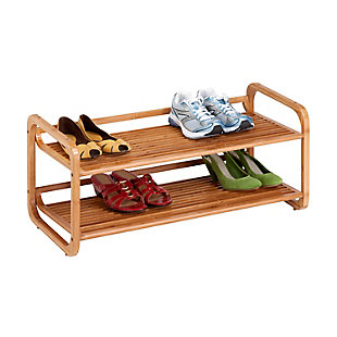 Honey Can Do Two Tier Bamboo Shoe Rack, , large