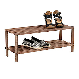 Honey Can Do Two Tier Shoe Rack, Brown/Beige, large