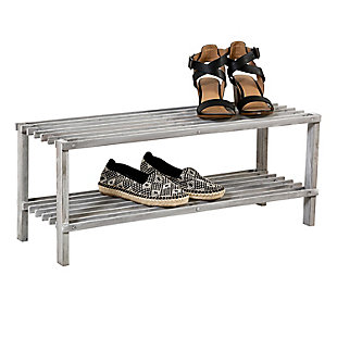 Honey Can Do Two Tier Shoe Rack, Gray, large