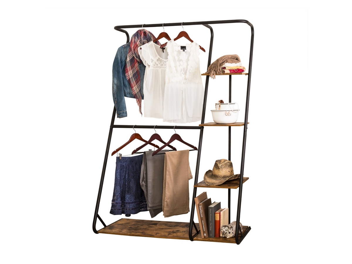Honey Can Do Z Frame Wardrobe with Shelves Ashley