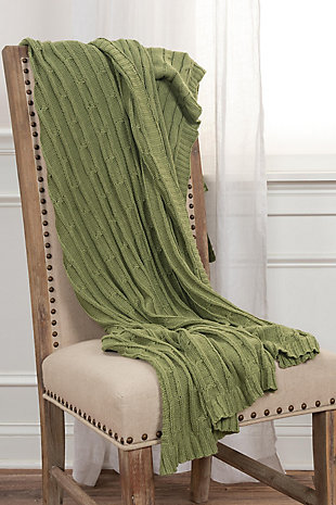 Home Accent 50" x 60" Throw, Olive, rollover