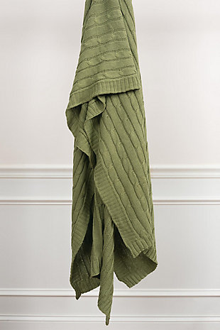 Home Accent 50" x 60" Throw, Olive, large