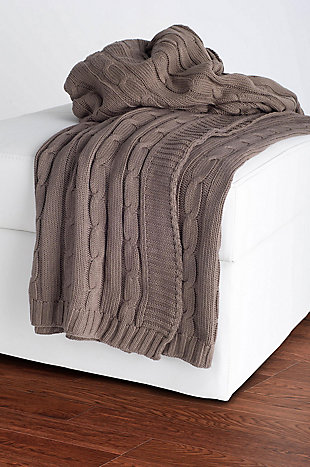Home Accent 50" x 60" Throw, Mocha, large