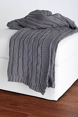 Home Accent 50" x 60" Throw, Light Gray, rollover