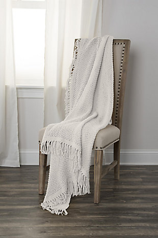 Home Accent 50" x 60" Throw, White, rollover