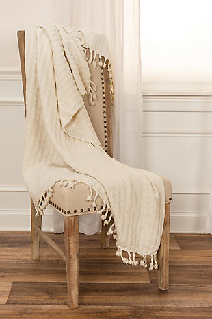Home Accent 50" x 60" Throw, Ivory, rollover