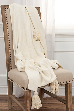 Home Accent 50" x 60" Throw, Ivory, rollover