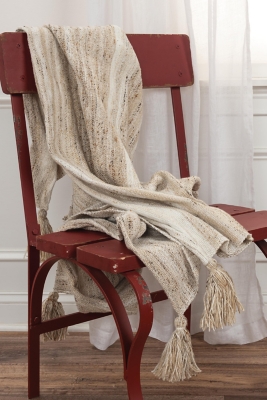 Home Accent 50" x 60" Throw, Beige, large