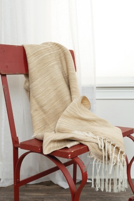 Home Accent 50" x 60" Throw, Natural, large
