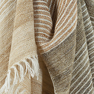 This is a gorgeous solid oversized outdoor throw at 50"x60". This is the perfect solution for year round comfort with style. There is no better way to stay warm than with this Rizzy Home collection throw.Durable for outdoor space | Coordinating back | Brings life to an outdoor space