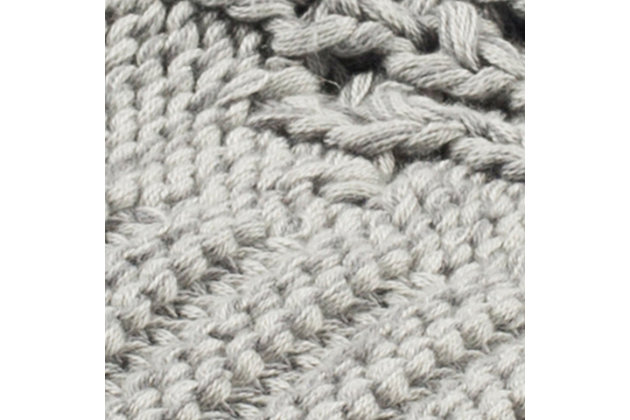 With its soothing tones of gray and feel-good cotton weave, this knit throw with crochet diamond motifs is an easy choice in richly relaxed style. Make it your go-to for cozying up with a good book and a warm latte. You’ll love how it looks draped across a chair, sofa or loveseat, too.Made of cotton | Imported | Dry clean only