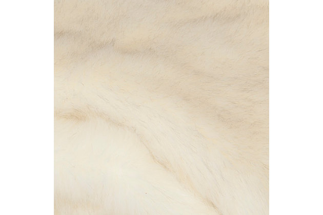 Cocooning becomes a glamorous endeavor with this soft and sensuous faux fur throw in plush white acrylic simulating the color and shading of shadow fox. Drape it across a bed, sofa or chair for warmth, texture and a touch of posh Hollywood luxury.Front made of acrylic; back made of poly suede | Imported | Machine washable