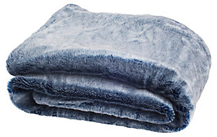 Satiny soft to the touch and uplifting to the eye, this throw brings lush texture and refreshing color to your master suite or living room. See and feel the comfort as airy shades of sky blue and wispy white ripple across the foot of the bed or cushy sofa. It's an ideal choice as a winter warmer with a year-round energizing vibe.Front made of acrylic; back made of poly suede | Imported | Machine washable