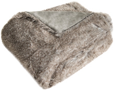 Safavieh Faux Luxe Peacock Throw, Gray, large