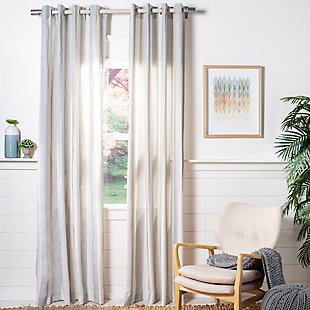 Offering just enough privacy with its semi-sheer coverage, this designer window panel is sure to elevate your space. Eight polished metal grommets make it not only easy to hang but also beautiful to behold. What an easy-elegant room transformation.Single window panel | Made of polyester/linen | 8 rings/polished metal grommets | Semi-sheer | Imported | Machine washable