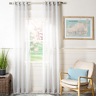 Offering just enough privacy with its semi-sheer coverage, this designer window panel is sure to elevate your space. Eight polished metal grommets make it not only easy to hang but also beautiful to behold. What an easy-elegant room transformation.Single window panel | Made of polyester | 8 rings/polished metal grommets | Semi-sheer | Imported | Machine washable