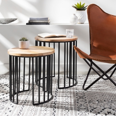 Home Accents  Black Modern Nesting Table Set, , large